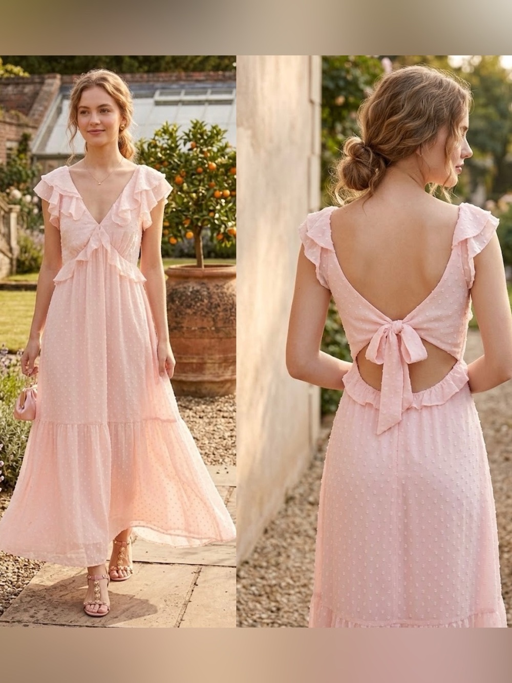 NWT Trixxi Pink Swiss Dot Tiered Tulle Dress  Coquette S Graduation Prom Wedding